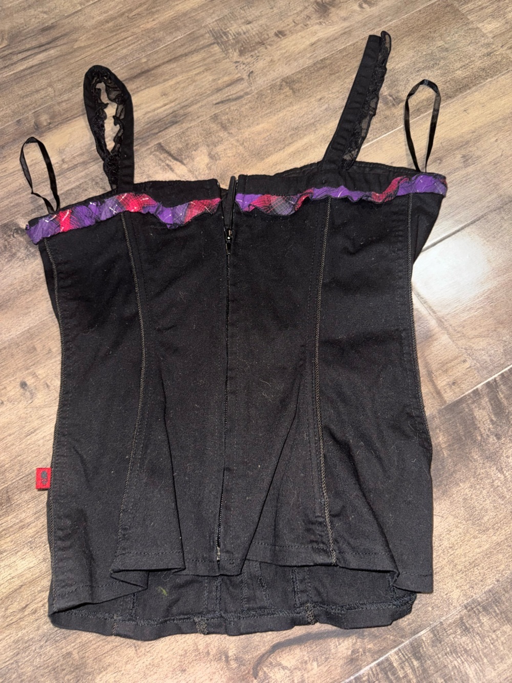 Tripp NYC Y2K Purple Plaid Lace Corset L IO8000 - Picture 6 of 11